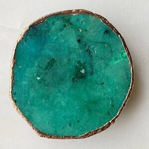 Golden Edge Natural Stone Phone Grip Green Druzy